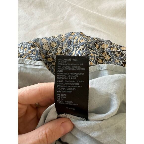 Anthropologie Kira Off Shoulder Blue Peasant Dress Drawstring Waist Sz 2p - Picture 8 of 9